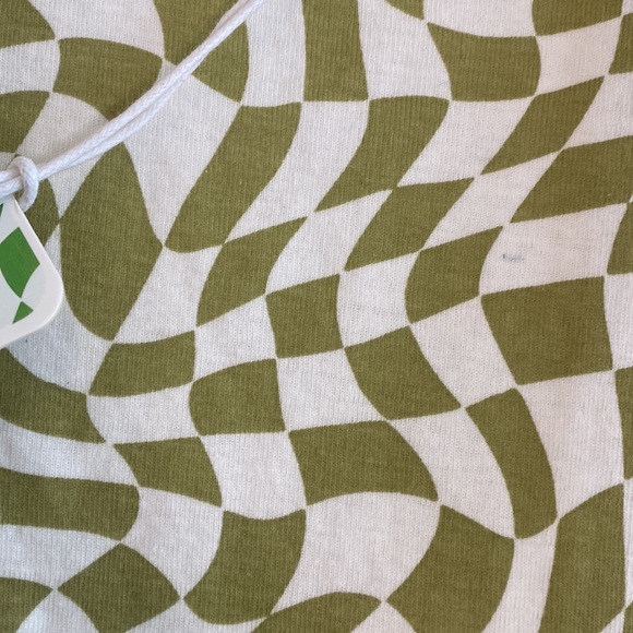 FUN GHANDA Green & White tank top size 10 retro groovy style with ghanda logo - Picture 10 of 10